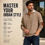 Men's Textured Jacquard Hooded Jumper