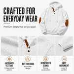 Men's Textured Jacquard Hooded Jumper