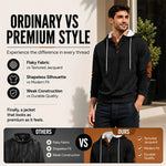 Men's Textured Jacquard Hooded Jumper
