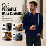 Men's Textured Jacquard Hooded Jumper