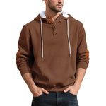 Men's Textured Jacquard Hooded Jumper