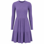 Women's Ribbed Ruffle Hem Midi Dress