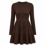 Women's Ribbed Ruffle Hem Midi Dress