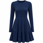 Women's Ribbed Ruffle Hem Midi Dress