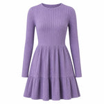 Women's Ribbed Ruffle Hem Midi Dress