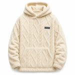 Men's Jacquard Fleece-Lined Hooded Jumper