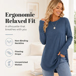 Women's Thumbhole Crew Neck Tunic Top