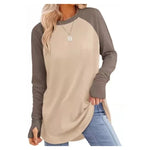 Women's Thumbhole Crew Neck Tunic Top