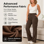 Women's High-Waist Cargo Flare Trousers