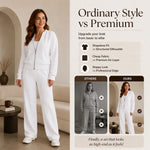 Women's Zip-Up Jacket & Straight-Leg Trouser Set
