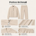 Women's Zip-Up Jacket & Straight-Leg Trouser Set