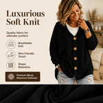 Women's Button Front Hooded Knit Cardigan