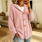 Women's Button Front Hooded Knit Cardigan
