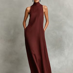 Chiara | Robe Maxi Élégante à Col Montant
