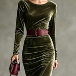 Long Sleeve Velvet Mermaid Maxi Dress