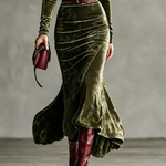 Long Sleeve Velvet Mermaid Maxi Dress