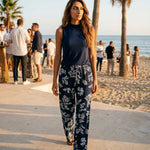 Women's Mock Neck Top & Wide Leg Trouser Set