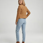 Isabella | Women's Asymmetric-Zip Tailored Faux Suede Biker Leather Jacket