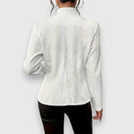 Scarlett | Women's Cable-Knit Mock-Neck Long-Sleeve Fitted Sweater