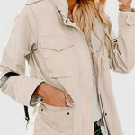 Luna | Women's Coat Lightweight Utility Jacket Drawstring Waist
