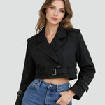 Juliana | Cropped Belted Trench Coat
