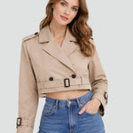 Juliana | Cropped Belted Trench Coat