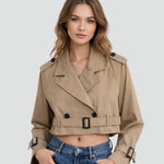Juliana | Cropped Belted Trench Coat