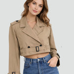 Juliana | Cropped Belted Trench Coat