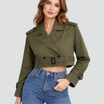 Juliana | Cropped Belted Trench Coat