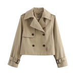 Eugenia | Cropped Double-Breasted Trench Coat