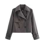 Eugenia | Cropped Double-Breasted Trench Coat