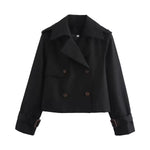 Eugenia | Cropped Double-Breasted Trench Coat