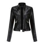 Linnea | Cropped Stand-Collar Moto Jacket