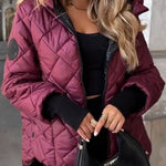 Marina | Diamond Quilted Hooded Zip-Up Jacket