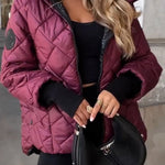 Marina | Diamond Quilted Hooded Zip-Up Jacket