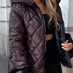 Marina | Diamond Quilted Hooded Zip-Up Jacket