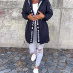 Camila | Hooded Drawstring Midi Parka