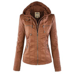 Lucinda | Hooded Moto Jacket with Removable Hood