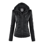 Lucinda | Hooded Moto Jacket with Removable Hood