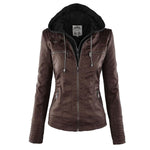 Lucinda | Hooded Moto Jacket with Removable Hood