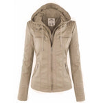 Sophia | Hooded Moto Jacket with Removable Hood