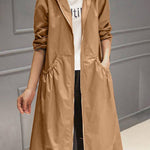 Kathleen | Hooded Zip-Up Long Trench Coat