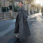 Lena | Oversized Double-Breasted Long Trench Coat