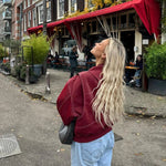 Renée | Oversized Contrast-Stitch Bomber Jacket