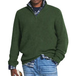 Men's Textured Button Neck Jumper